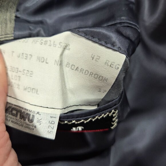 Vintage Hickey Freeman Sport Coat Mens 42R Gray Glen Plaid Wool Blazer Jacket - Picture 6 of 14